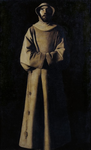 Francisco de Zurbarán, Saint Francis of Assisi According to Pope Nicholas V's Vision, c. 1640, oil on canvas, 110.5 x 180.5 cm (Museum Nacional d'Art de Catalunya, Barcelona)